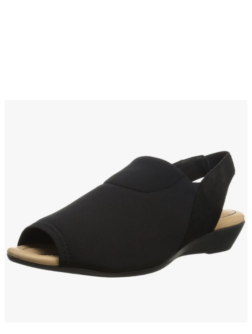 J.Renee Women's Mariel Stretch Open-Toe Slingback Comfort Wedge Sandals Black 9